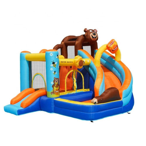 Φουσκωτό Τραμπολίνο Bear Adventure με Διπλή Τσουλήθρα & Τοίχο Αναρρίχησης  336×306×237cm — χονδρική B2B Wholesale Trade