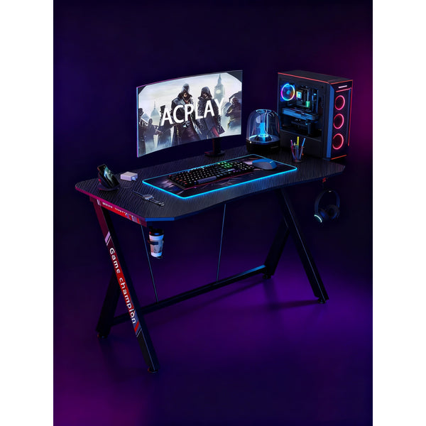 Γραφείο Gaming με θήκη ποτηριού και κρεμάστρα για ακουστικά Μαύρο 120x60x75cm DZN120 — χονδρική B2B Wholesale Trade