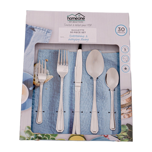 Σετ Μαχαιροπίρουνα 30 τμχ Από Ανοξείδωτο Ατσάλι 18/10 Aσημί SMX-002 Φινίρισμα Καθρέφτη — χονδρική B2B Wholesale Trade