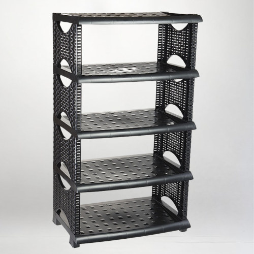 Rattan Παπουτσοθήκη 10 Θέσεων Μαύρη 50x32x89cm D163-BLACK — 1