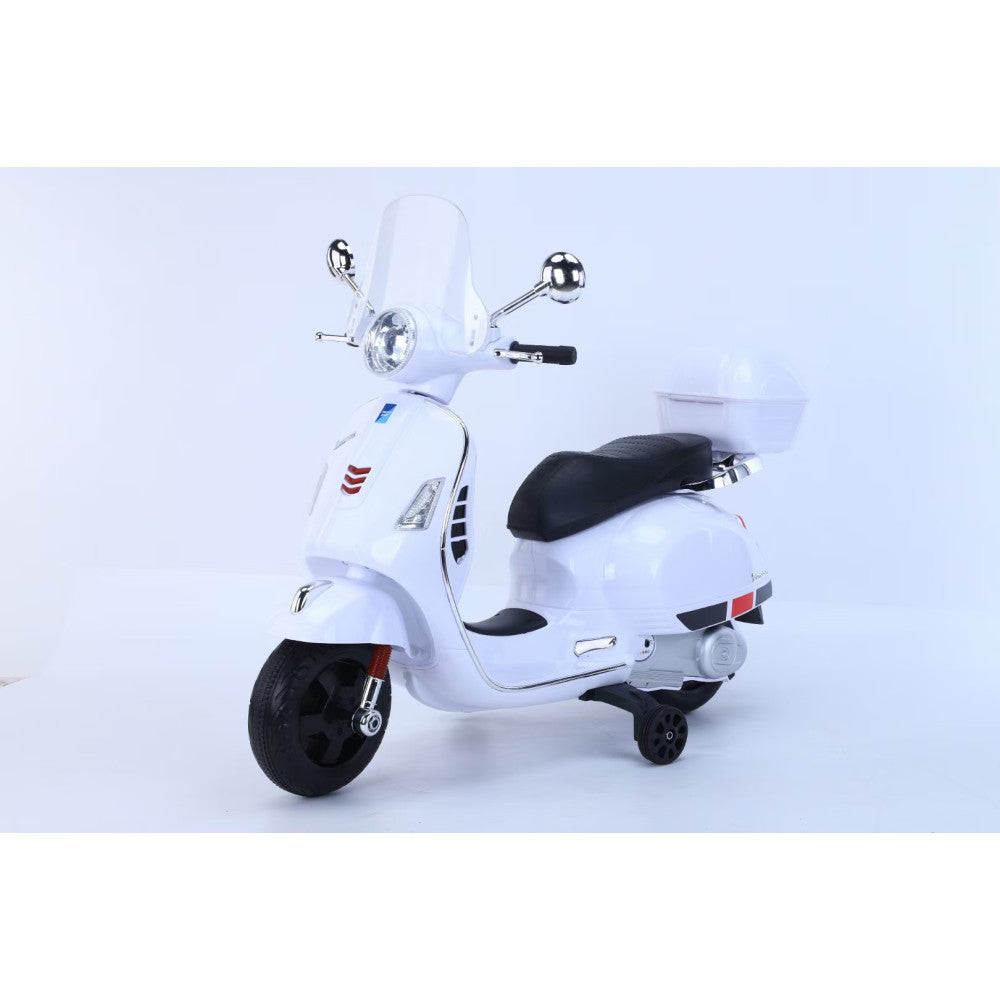 Ηλεκτροκίνητη Μηχανή Vespa  με , Φώτα LED και μουσική  Licensed original 6V Λευκό Q618-WHITE — 1