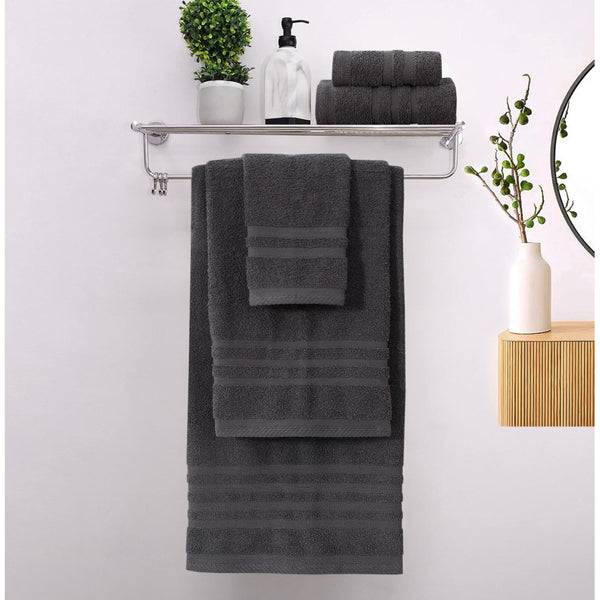 Πετσέτες Μπάνιου (Σετ 3τμχ) 100% Βαμβάκι Blanca Anthracite 500gsm — χονδρική B2B Wholesale Trade